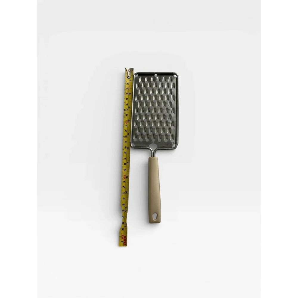 Vintage EKCO USA Stainless Steel Handheld Cheese‎ Grater Almond Tan Handle Retro
